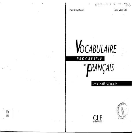 Niveau intermediaire vocabulaire progressif du francais
