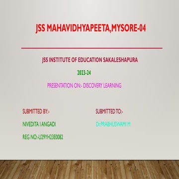 PPT on Discovery learning by Nivedita I Angadi