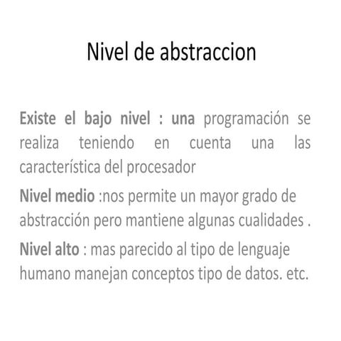 Nivel de abstraccion