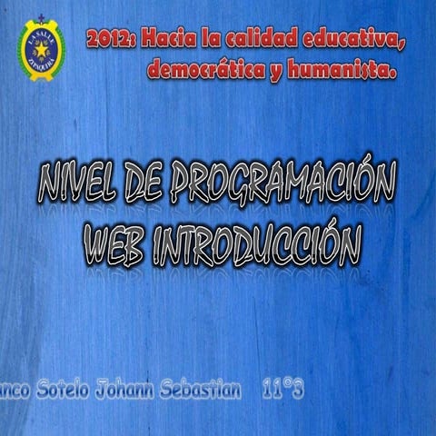 Nivel  de programacion web_introduccion_11º3