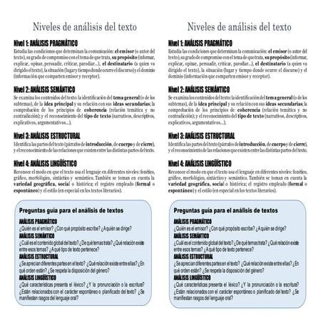 Niveles de análisis del texto
