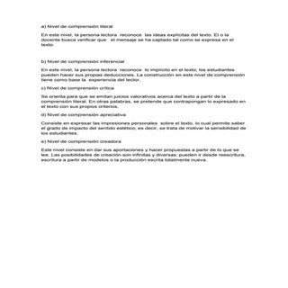 Niveles  de   comprensión   lectora 