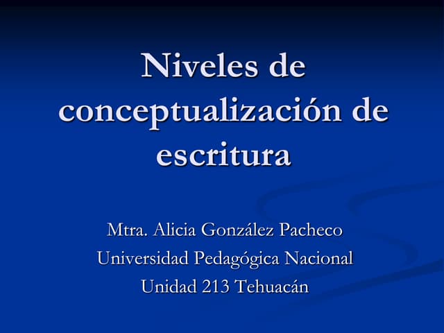 Niveles de conceptualización de esc...