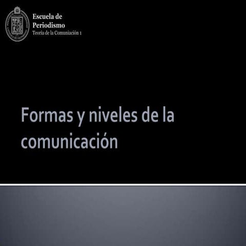 Formas y niveles de la comunicación