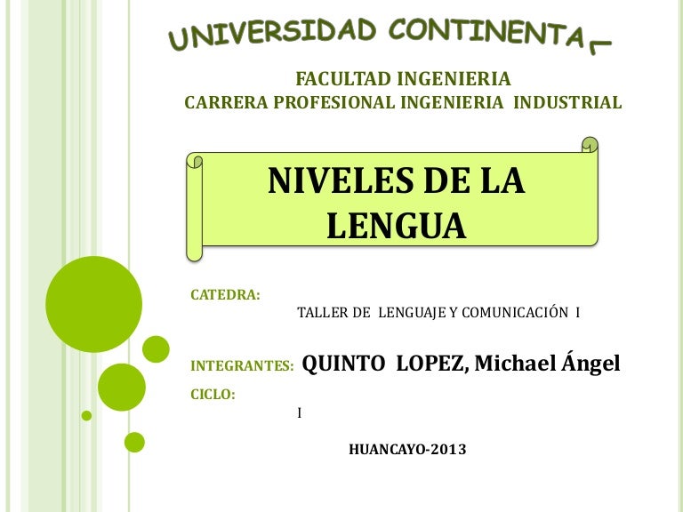 Niveles de la lengua