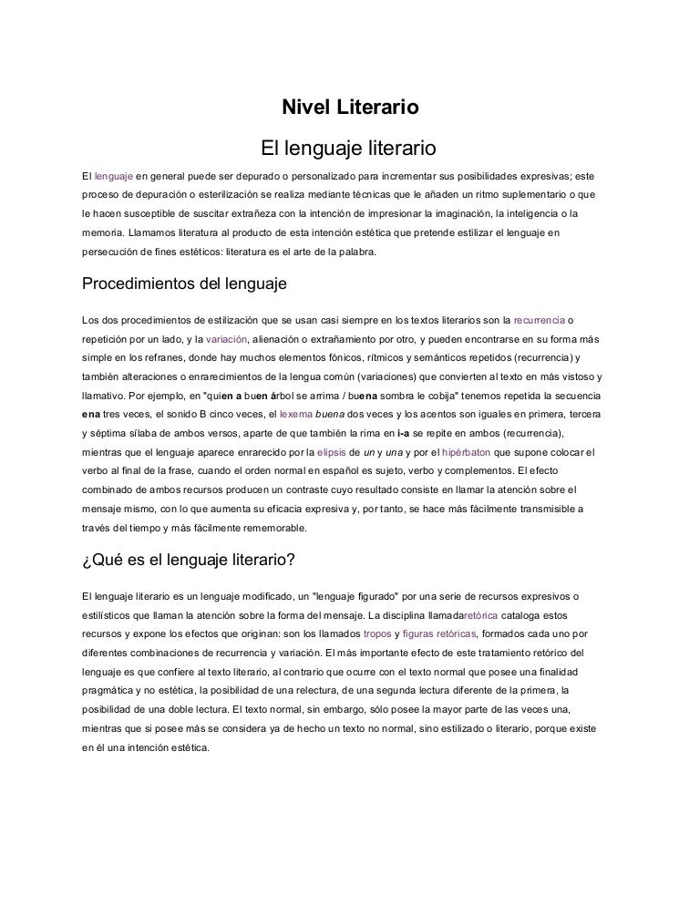 Nivel literario