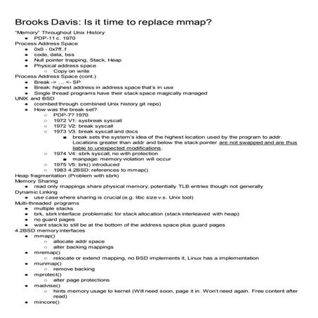 Bsdtw17: brooks davis: is it time to replace mmap?