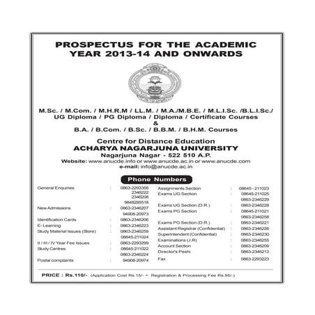 Acharya nagarjuna university_centre_for_distance_education | PDF