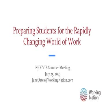 Preparing Students for the Rapidly Changing World of Work