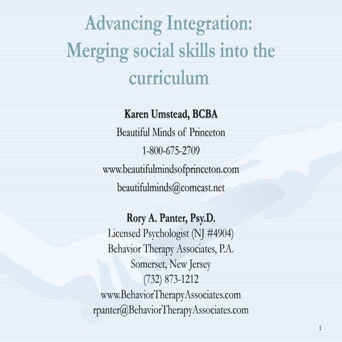 NJEA Integraing Social Skills into the Classroom 2015 