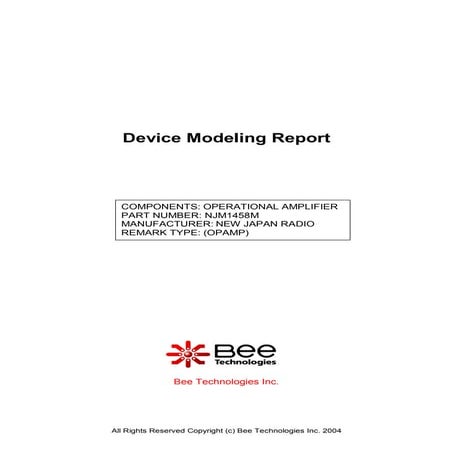 SPICE MODEL of NJM1458M in SPICE PARK