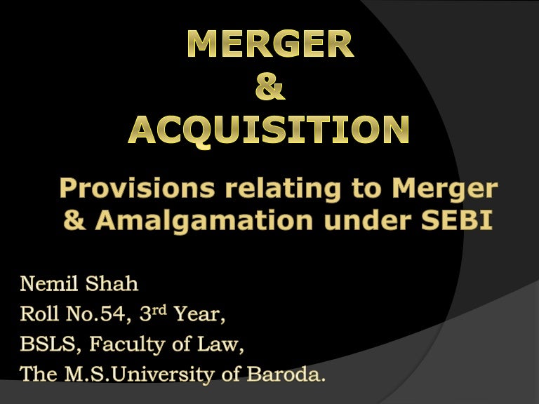 merger, acquisition and amalgamation