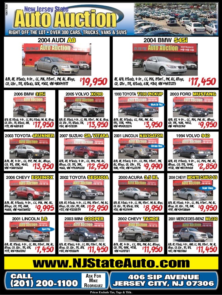 New Jersey State Auto Auction Used Cars