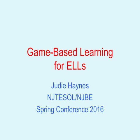 Game-based Learning for English Language Learners