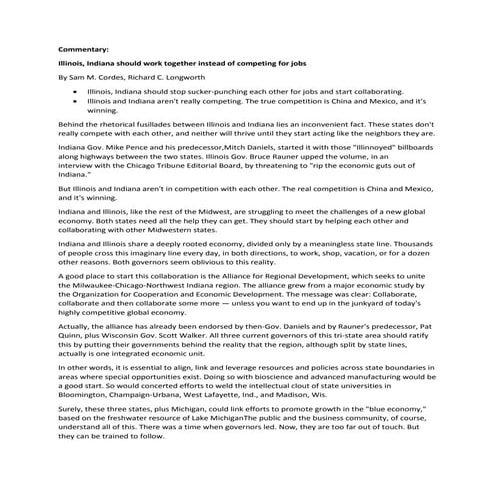 Cordes & Longworth Chicago Tribune Op Ed | April 14, 2015