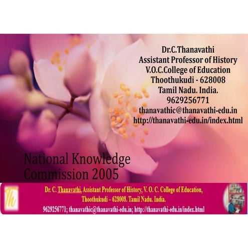 National Knowledge Commission 2005 Dr.C.Thanavathi