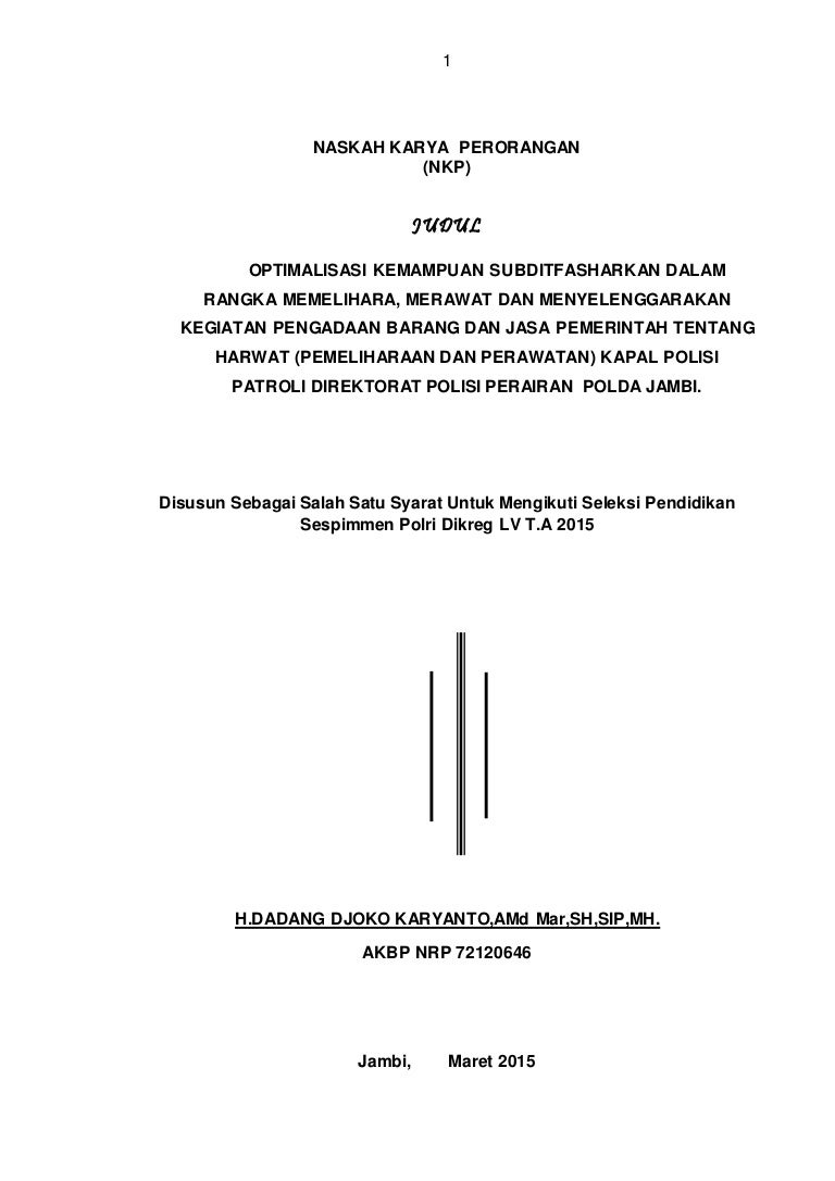 Nkp Pengadaan Polair Akbp Dadang Dk