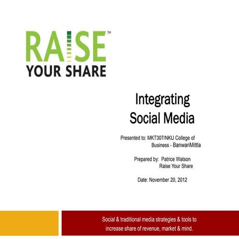 Integrating Social Media - Northern Kentucky University College of Business p...
