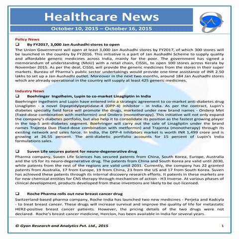 Nl healthcare oct 10 - oct 16, 2015