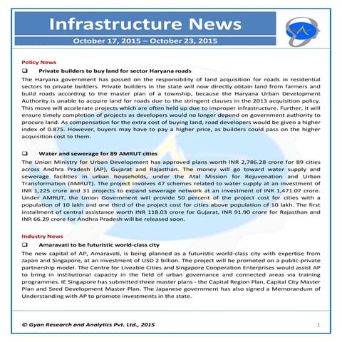 Nl infrastructure oct 17 - oct 23, 2015