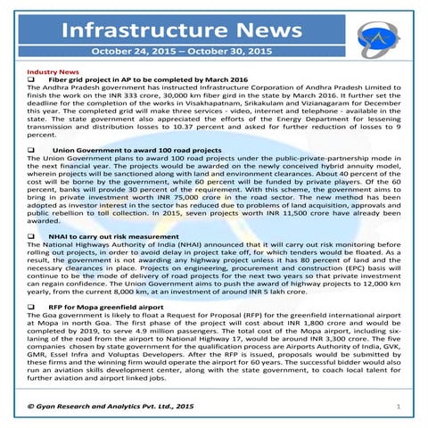 Nl infrastructure oct 24 - oct 30, 2015