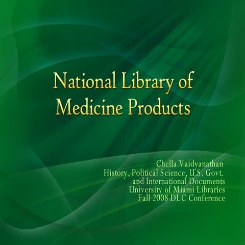 National Library of Medicine Products 