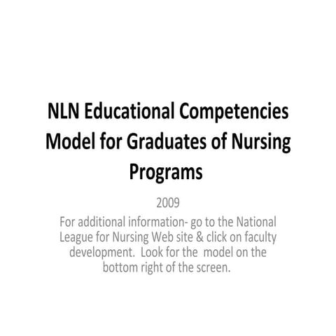 Nln Competencies   Readers Digest Version