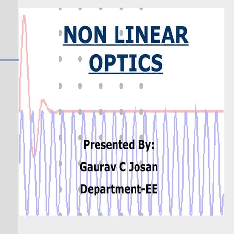 non linear optical phenomena and its basic concepts