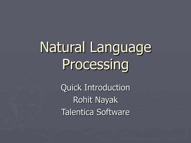 Introduction to Natural Language Processing