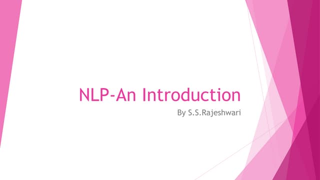 NLP- an introduction