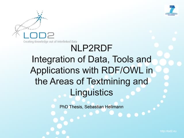 NLP2RDF Wortschatz and Linguistic LOD draft