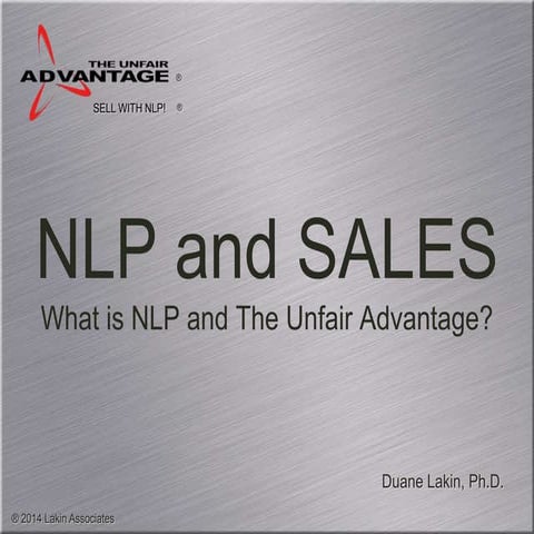 NLP and Sales by Dr. Duane Lakin