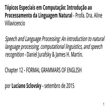 Formal Grammars of English