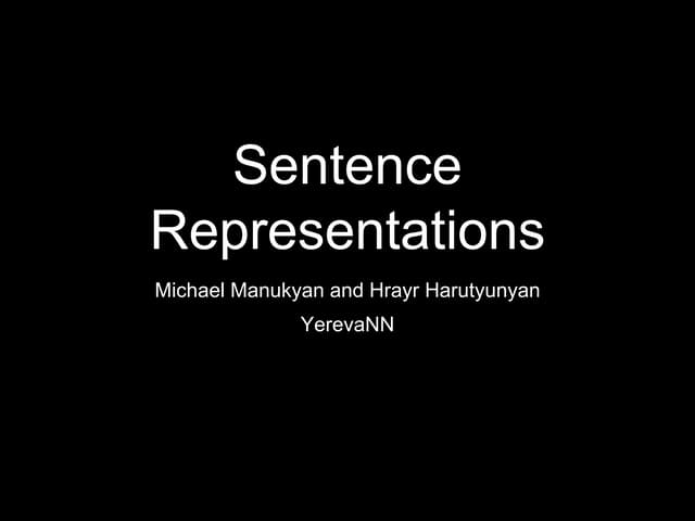 Sentence representations and question answering (YerevaNN)