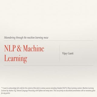 Machine Learning in NLP