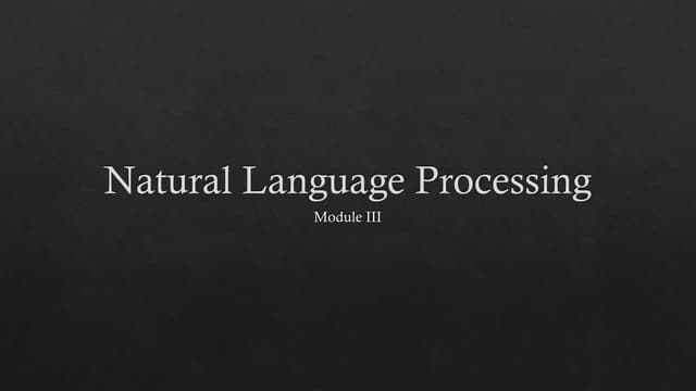 NLP Msc Computer science S2 Kerala University