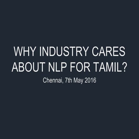 Natural Language Processing for Tamil