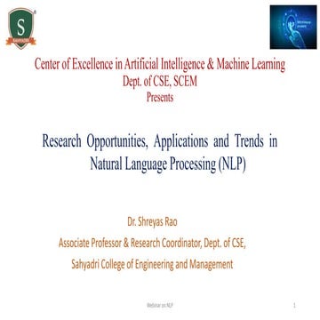 Natural Language Processing - Research and Application Trends