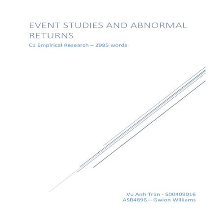 Event Studies and Abnormal Returns