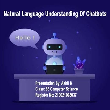 Natural language understanding of chatbots | PPTX
