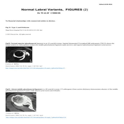 Normal Labral Variant Figures II - Walif Chbeir