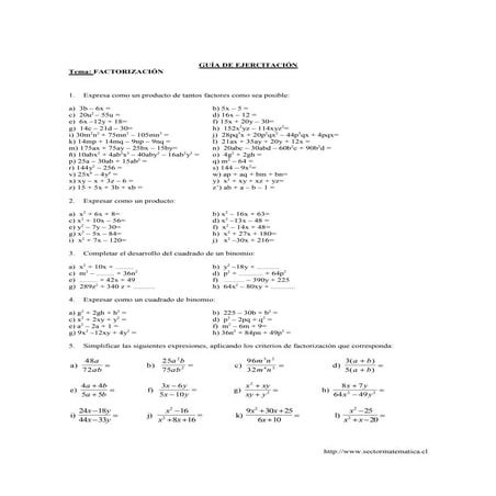 Guía de Ejercitación - Factoreo