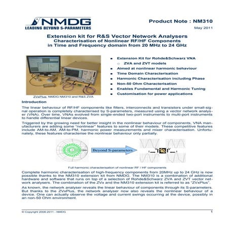 ZVxPlus Product Note: Nonlinear Extension Kit for R&S VNA