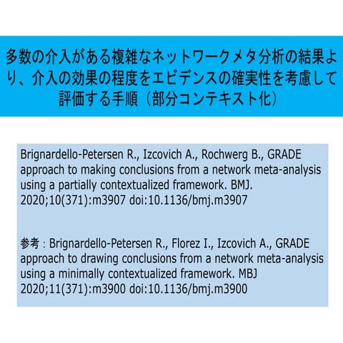 ネットワークメタ分析の結果より、介入の順位を考える