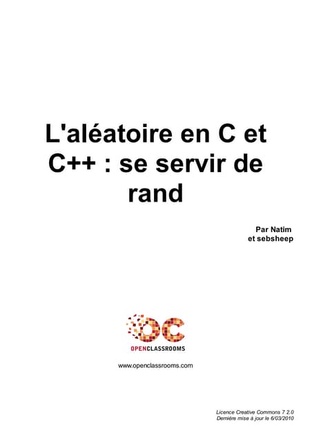 nombres aléatoires en langage C