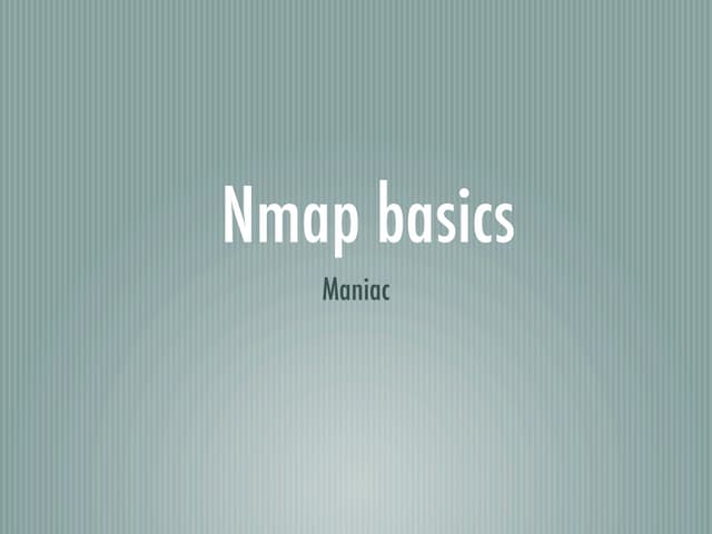 Nmap basics