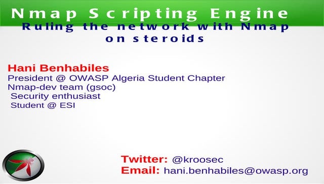 BSides Algiers - Nmap Scripting Engine - Hani Benhabiles