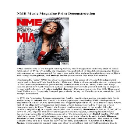 Nme music magazine print deconstruction