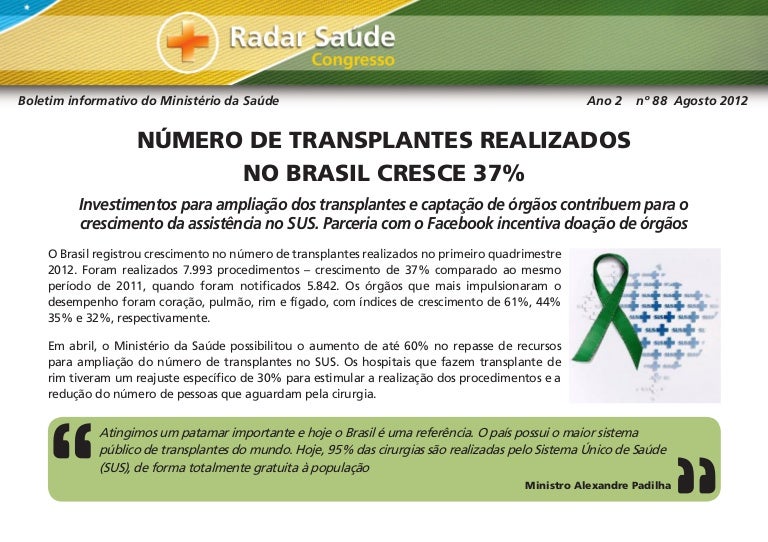O Programa De Transplante No Brasil Se Destaca Pelo Crescimento