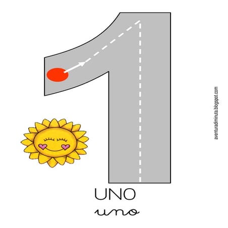 Números carreteras para grafomotricidad aventuradiminuta